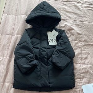Zara Kids black feather down winter jacket puffer
